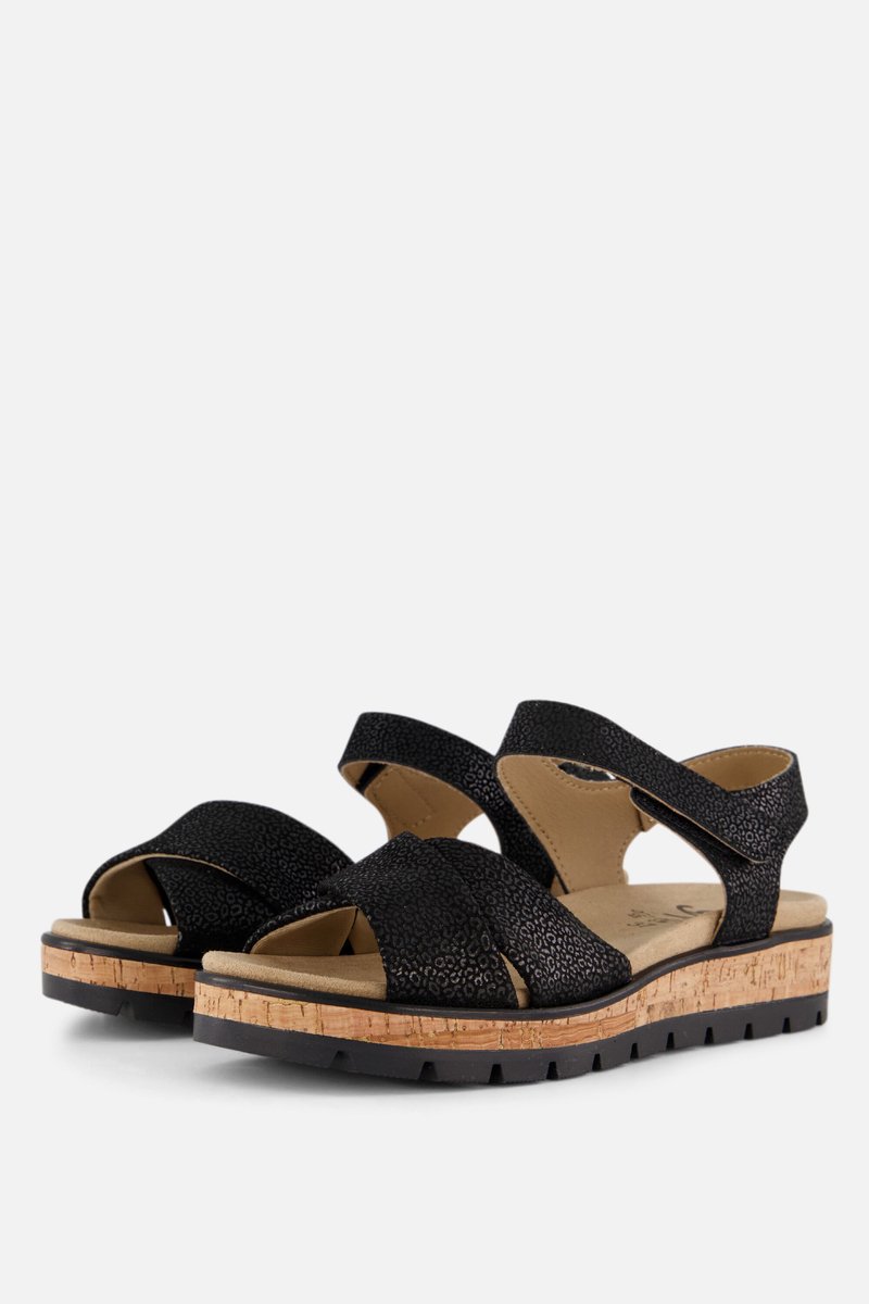 Feyn Mia01 Sandalen zwart Leer - Maat 38