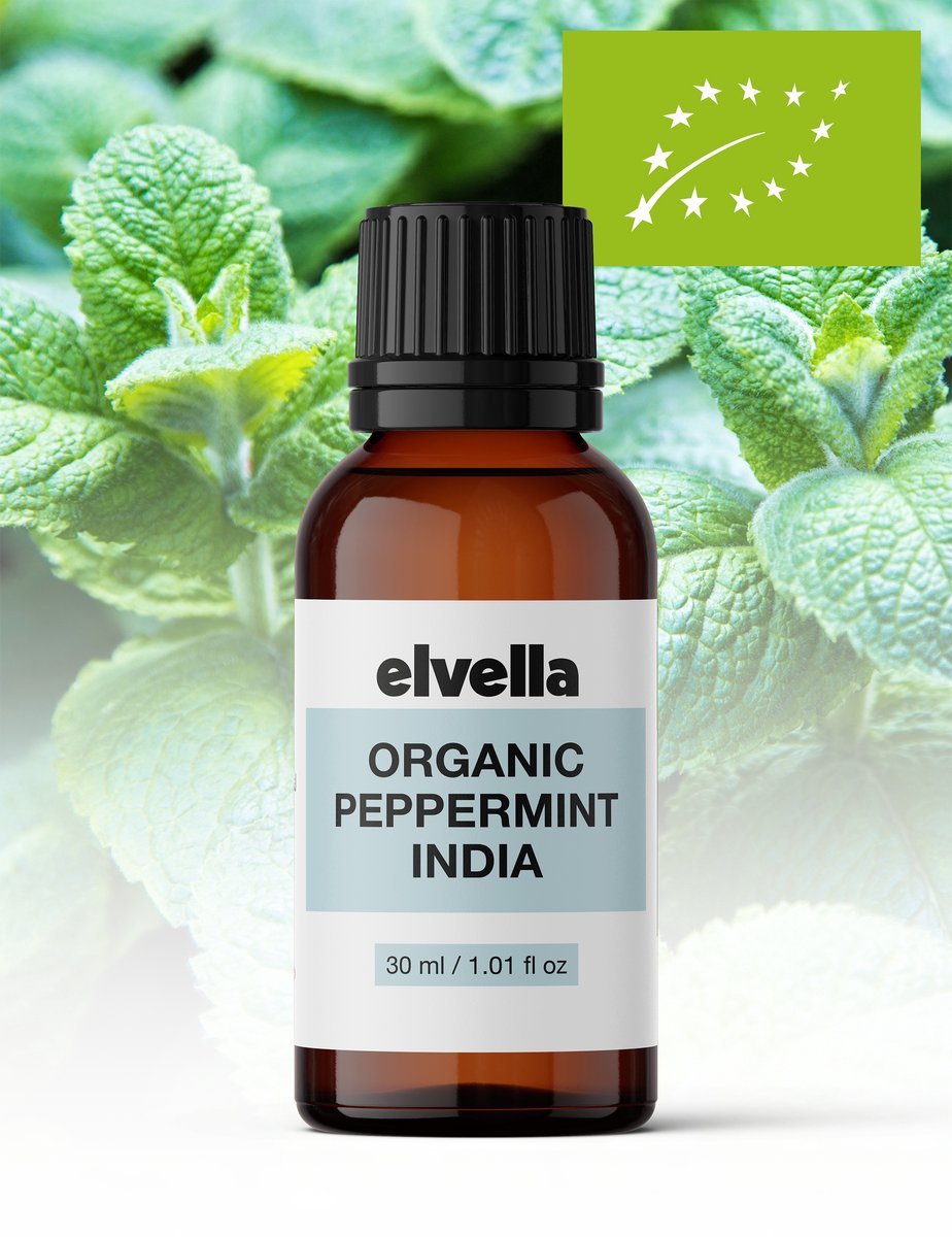 Biologische Pepermunt olie - 30 ml - India - Mentha Piperita - Etherische olie - Gecertificeerd