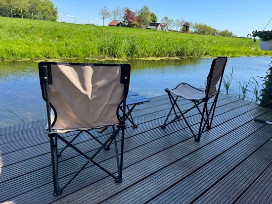 HEM 3-delig Camping Set - 2 Opvouwbare Stoelen + Tafel - Inklapbaar & Lichtgewicht - Outdoor Set voor Kamperen, Vissen & Strand - Draagbaar met Opbergzak — afbeelding 3