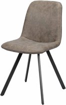 Duverger - Wax PU - Stoelen - set van 4 - kuip - donkerbruin - poten platte buis - zwart gepoedercoat - 45x55x86cm