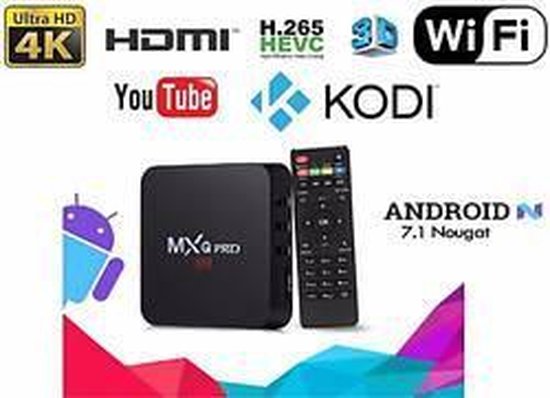 Mxq Pro mediaplayer Android 10 - Kodi 18 en Netflix - 1/8GB - 2022 firmware - MXQ