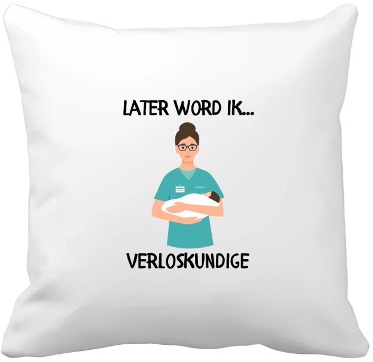 Akyol later word ik verloskundige Kussen hoes - Verloskundige - kraamverzorgster - kraamzorg - zorgverlener - 40 bij 40 cm Multicolor