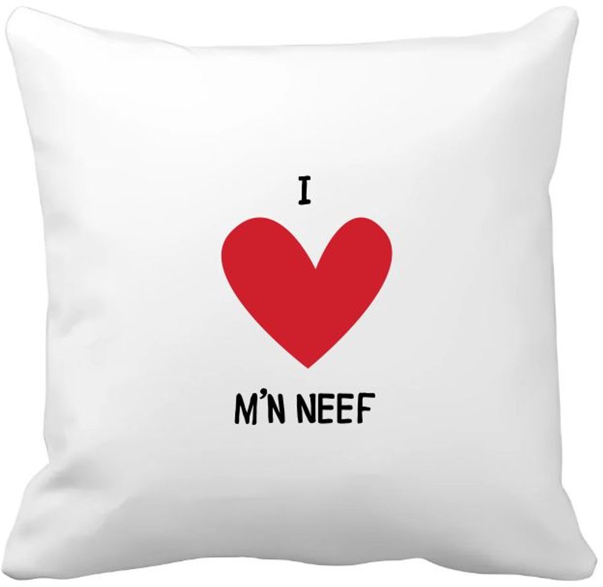 Akyol ik hou van mn neef Kussen hoes - Neef - de leukste neef - cadeau voor je neef - familie - hartje - 40 bij 40 cm Multicolor