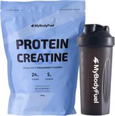 MyBodyFuel - Pack Protéines de lactosérum et Créatine - Myrtille - Poudre de protéines avec monohydrate de créatine - Shake protéiné - 1000 grammes - Shaker noir inclus