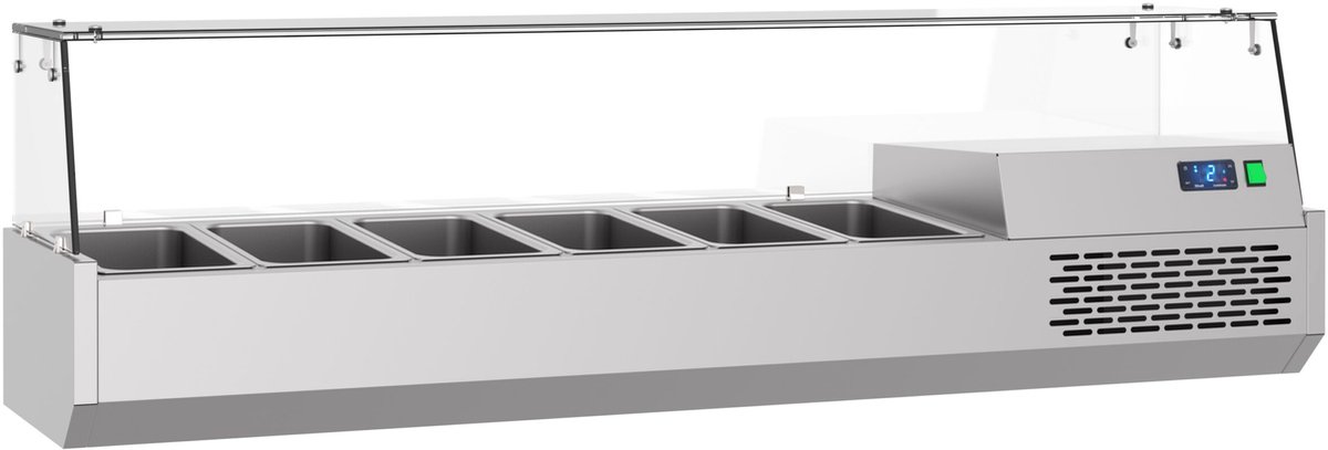 Combisteel Opzetkoelvitrine - 6x 1/3 GN - 1550x390x460mm Grijs