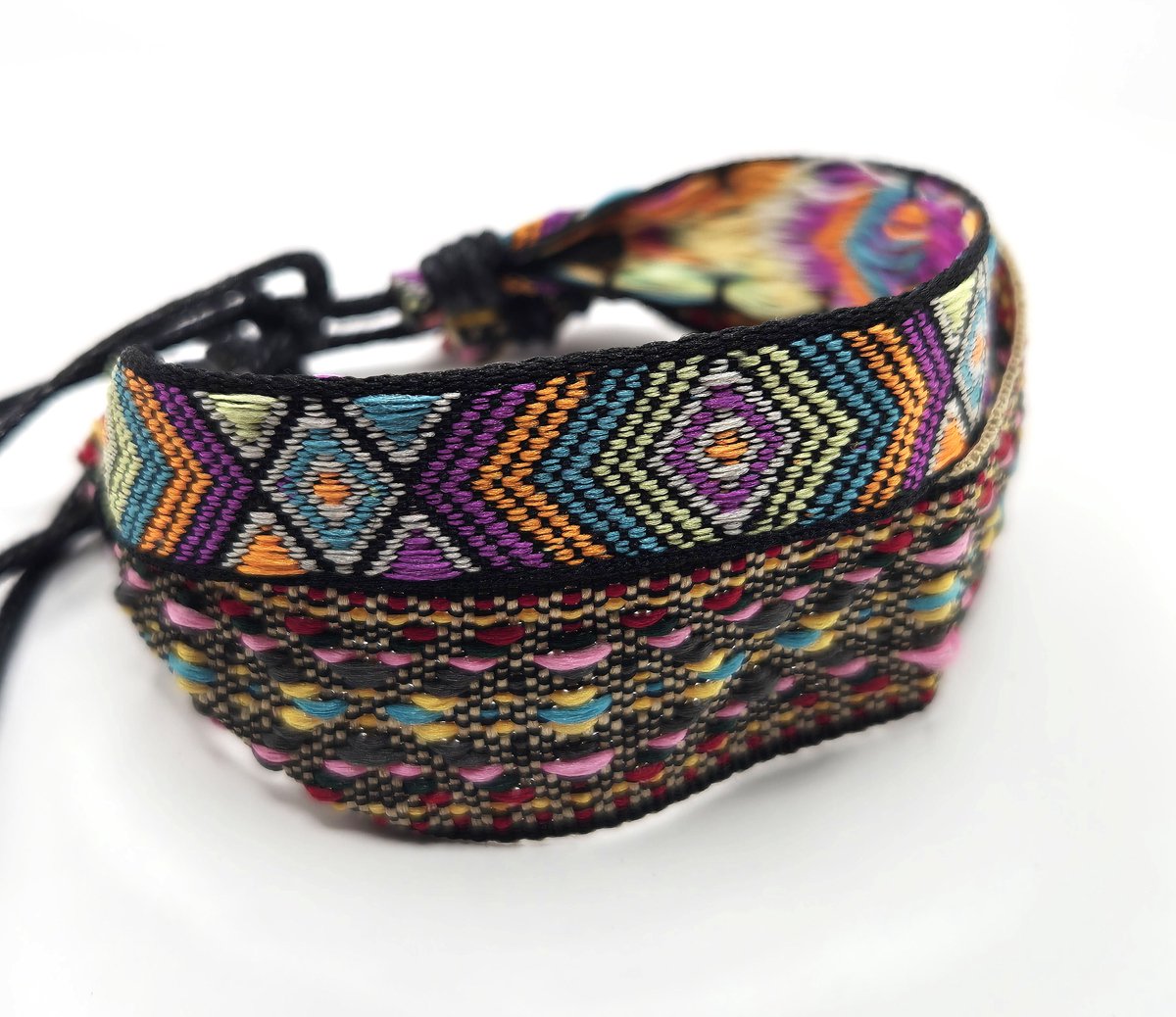 Heren Armbanden set- Touwarmband- Ibiza armbanden 2 stuks- Multicolor Paars Oranje- Man- Gevlochten Armbanden- Festival armband- LiLaLove
