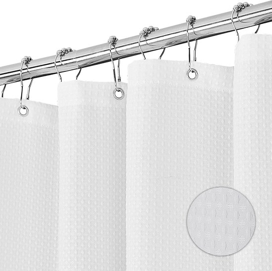 Felisa Tenda Da Doccia In Tessuto 180x180 Cm – Bianca, Con 6 Magneti E Lavabile