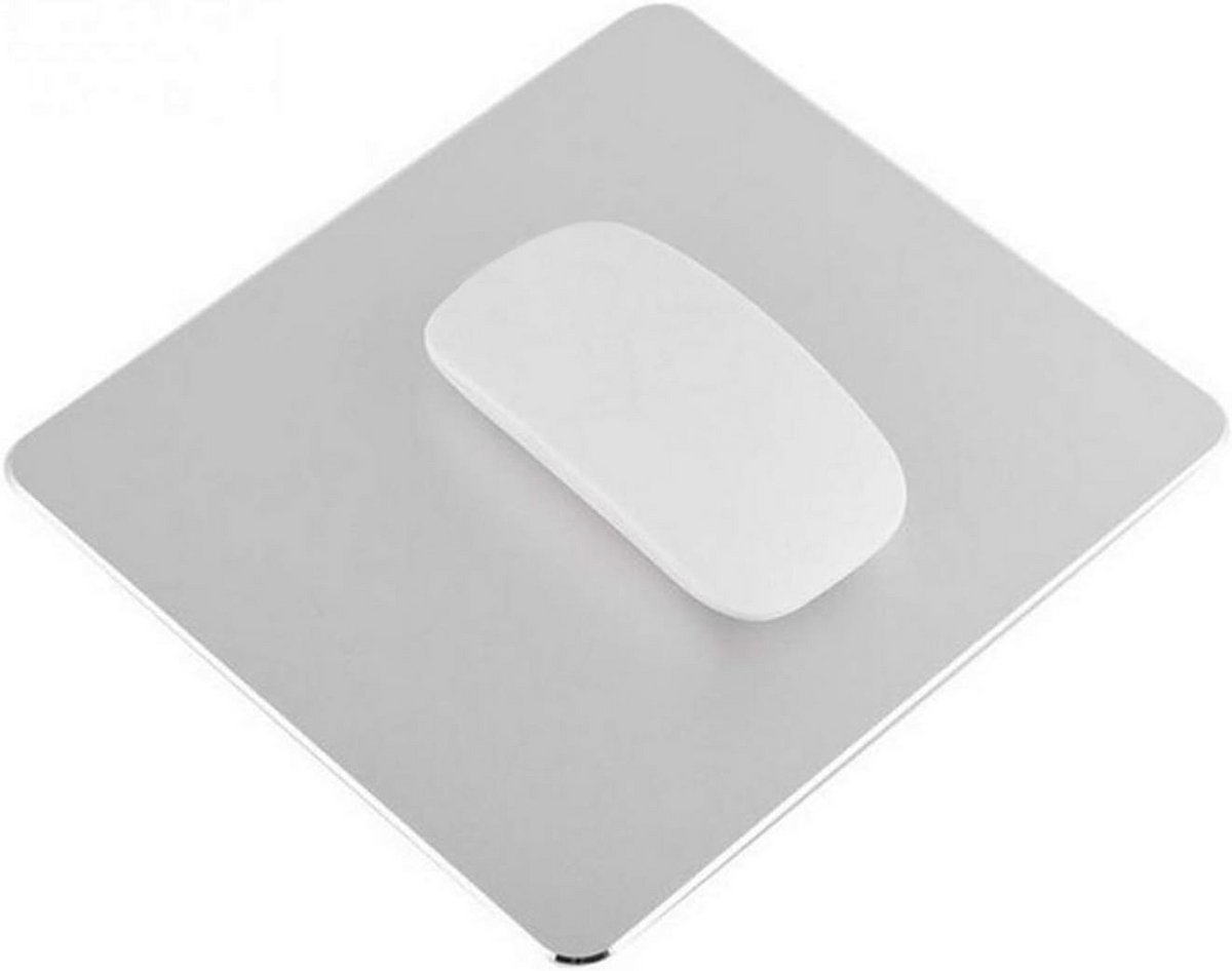 Moderne antislip aluminium muismat - duurzaam en waterdicht - perfect voor kantoor en gaming - 22 x 18 cm