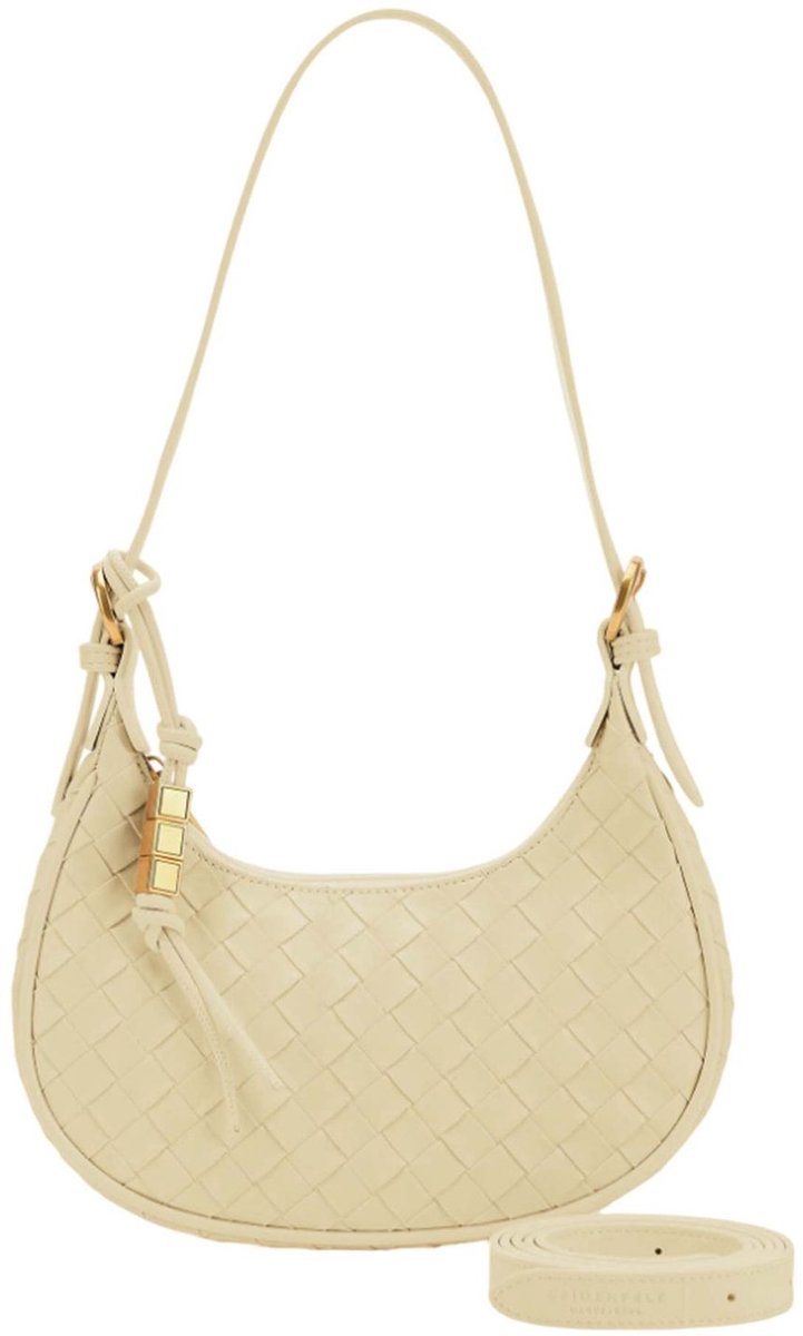 SEIDENFELT MANUFAKTUR Schoudertas Kinna Round Shoulderbag Shy Yellow Geel