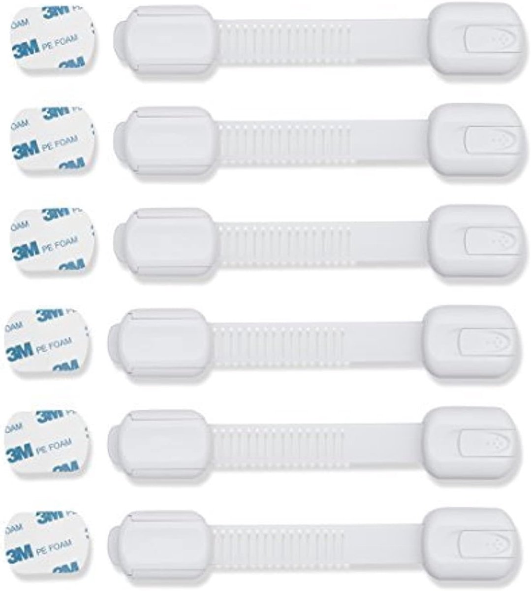 Image of 6 Kinderveiligheidskast Riemsloten met Extra Stickers - Eenvoudig te Installeren en Babyproof