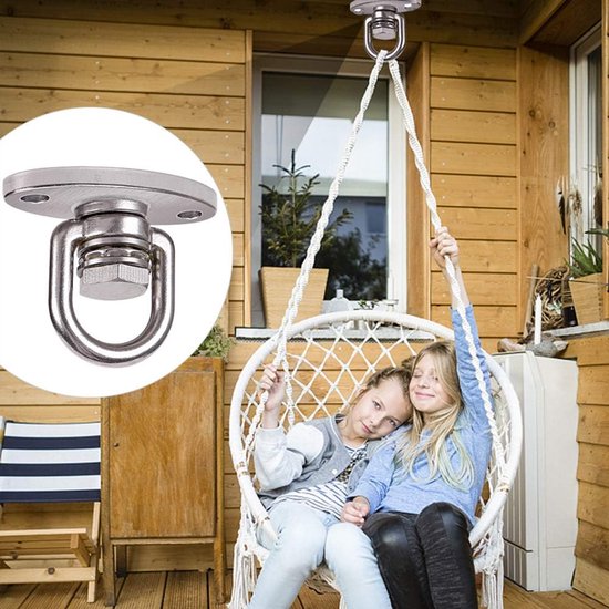 Draaibare Karabijnhaak – M5, 360° Roterend, Van 304 RVS, Belasting 100 Kg, Voor Schommel, Stoeltjeslift En Hangmat, 3-delige Set