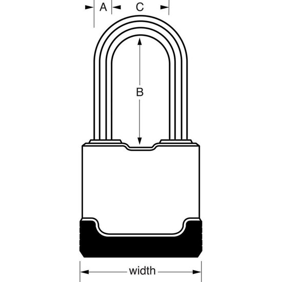 Masterlock Excell - Hangslot - 54mm x 11mm - 4 sleutels van Master — afbeelding 3