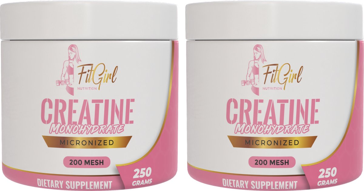 FitGirl Nutrition Creatine Monohydraat | 2x 250g | 100 servings totaal | Micronized 200mesh | Nutriworld