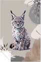 Lynx, Digital Art, Grijs, beige, bruin, wit, zwart