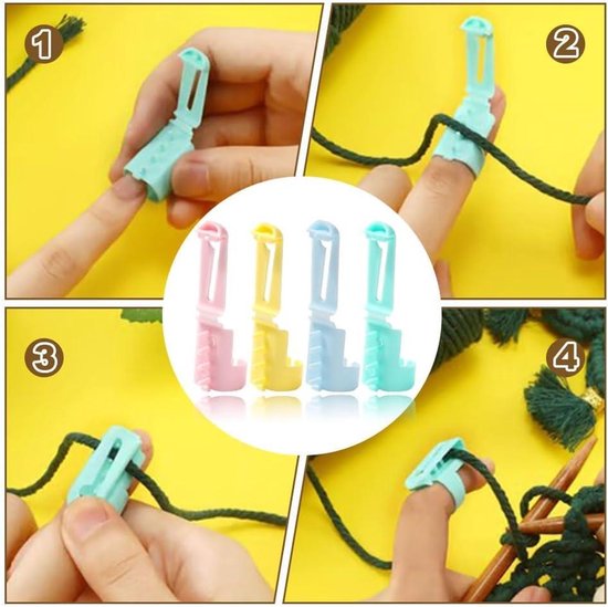 Gehaakte Ring Voor Vinger Garen Gids Ring 3 Stuks Verstelbare Breien Lus Ring Haak Loops Garen Gids Vinger Houder Naaien Gereedschap