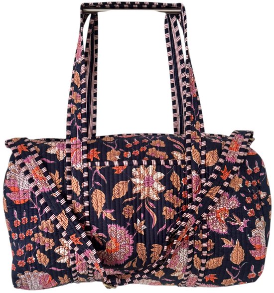 Weekendtas / Reistas Kantha Tropical Black 49x33 cm
