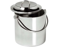relaxdays - ijsemmer met tang en deksel 2 liter - ijsblokjesemmer zilver - RVS