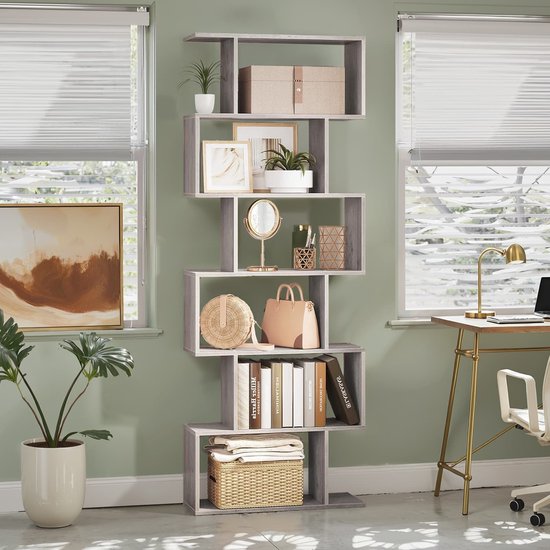 Boekenkast met 6 Niveaus in Vintage Bruin - 70x24x190,5cm