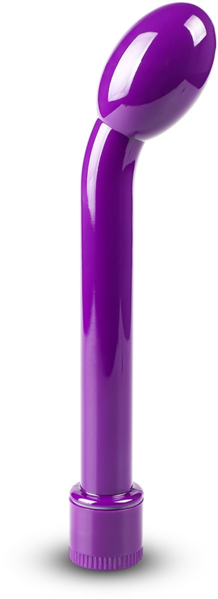 Paarse G-Spot Vibrator met Gebogen Top – Gladde Mini Vibrator met Draaiknopbediening – Gericht op Inwendige Stimulatie
