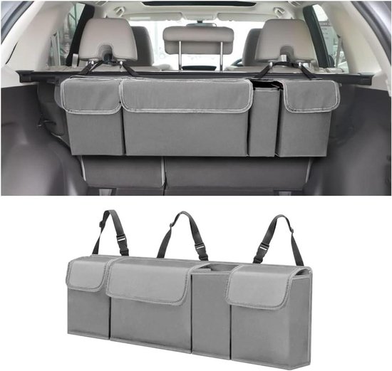 Snuopfy Kofferbakorganizer, auto-organizer om op te hangen met 8 grote opbergzakken, kofferbakorganizer voor SUV, vrachtwagen, bestelwagen, je ruimtebesparende expert