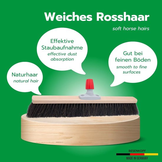 4x bezems natuurhaar 40 cm bezemkop I zonder steel I paardenhaar zwart I bezem voor binnen I garde universele bezem huisbezem binnen van Silverline — afbeelding 3