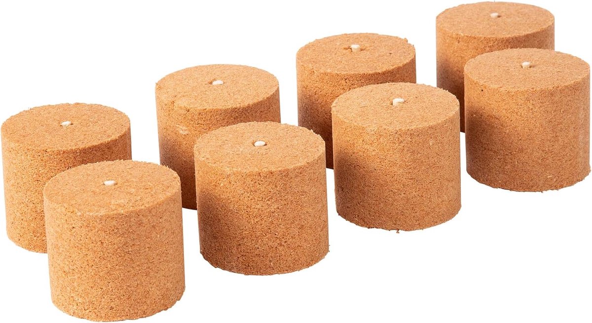 8x Houtsnippers Brandstofelementen voor Tuinfakkels Wasrollen voor Tuinfakkels - Flikkerend Vuureffect - Tuingadget voor Buiten voor Mannen & Vrouwen - Vuurkom Vuurkolom (7,5 cm x 8 cm Hoogte)