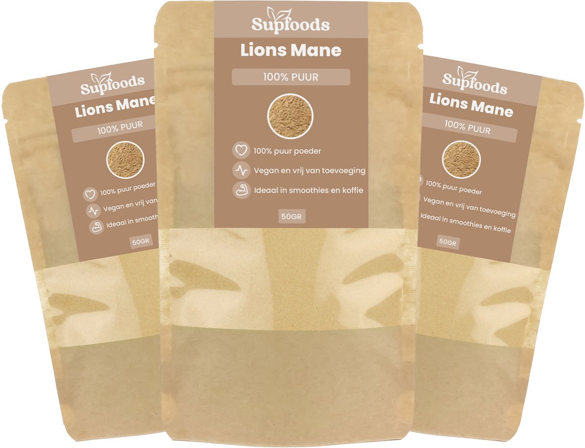 Goedkoopste Lions Mane 100 Puur - 200 gram – Veelzijdig Paddenstoelenpoeder - Lions Mane Poeder is Perfect voor Smoothies en Drankjes - Pruikzwam - Lion's mane