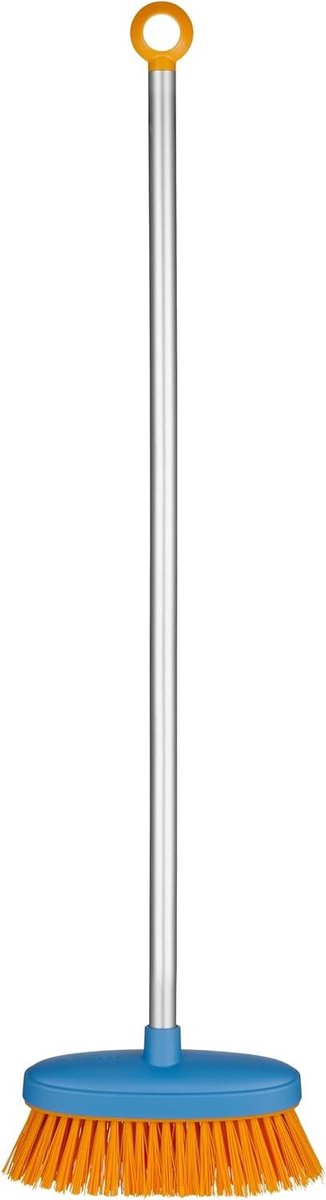 Kleine kinderbezem - 80 cm - Kunststof/Aluminium - Blauw/Oranje