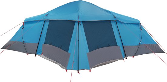 vidaXL - Familietent - 6-persoons - Blauw - en - Grijs - Polyester - en - Fiberglas van Vidaxl — afbeelding 5
