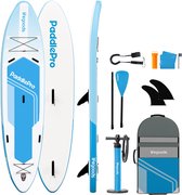 LifeGoods SUP Board Tandem - 2 Personen - 220 KG Draagkracht - 381 x 86 cm - Opblaasbaar - Compleet Sup pakket - Sky Blue