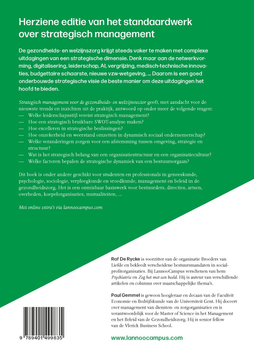 Strategisch management voor de gezondheids- en welzijnssector - back cover