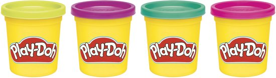 Play-Doh 4-pack Levendige kleuren - Potjes 85 gram - Boetseerklei