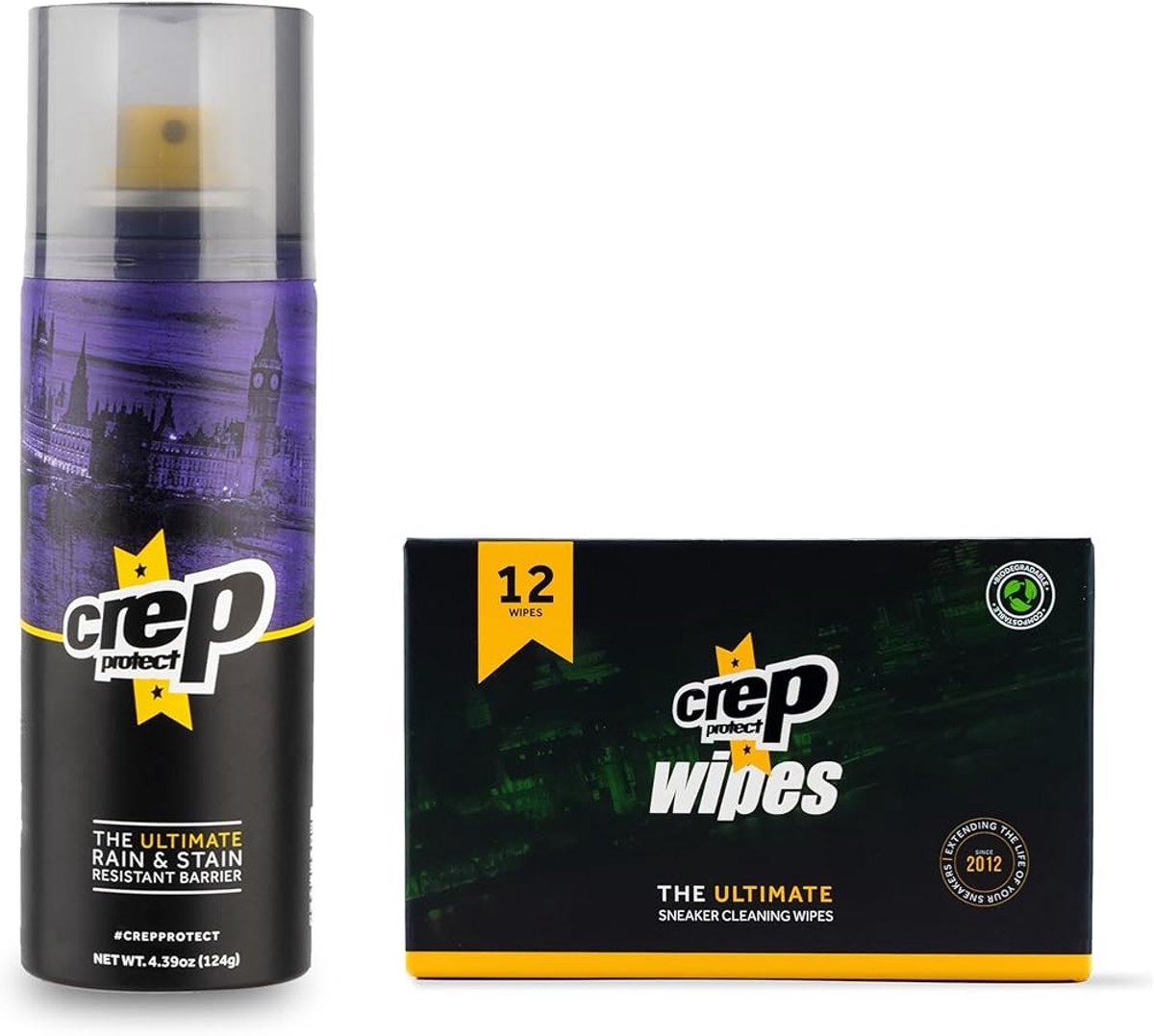 CREP PROTECT VOORDEELSET - 200ML SPRAY + 12 WIPES - Sneaker reiniger + onderhoud