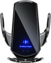 Telefoonhouder Auto met Draadloze Oplader en Infrarood Sensor - auto oplader - Telefoonlader ventilatierooster - Telefoonhouder auto ventilatie - Autolader - Auto accessories - Auto accessories interieur - Draadloos laden - zwart