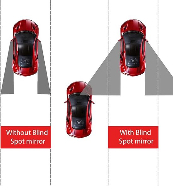 Rétroviseur d'angle mort - Set de 2 - 360° - Miroirs extérieurs - Accessoires de vêtements pour bébé voiture/caravane - Rétroviseur Extra pratique pour angle mort - Rétroviseur d'angle mort en forme de secteur - Zwart