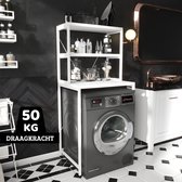 AirSleeperz® wasmachine kast - Droger Ombouw Meubel - Wit Metaal - 3 etages - 50x68x155 cm