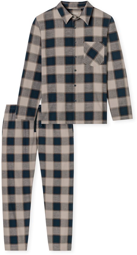 Schiesser dames pyjama, donkerblauwe met lichtblauwe streep