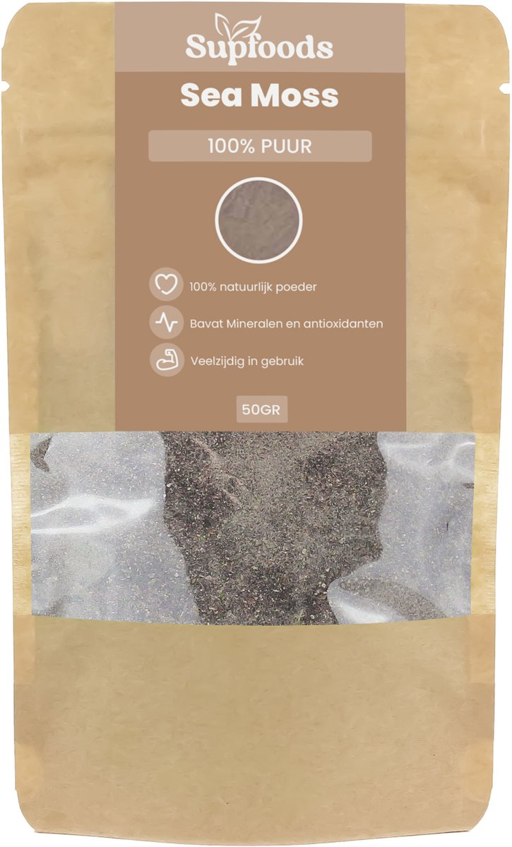 Goedkoopste Sea Moss Poeder 100 Puur - 50gram - Van Nature Rijk aan Mineralen - Geschikt voor Sea Moss Gel en Recepten - Irish Moss of Zeewier Poeder - Seamoss