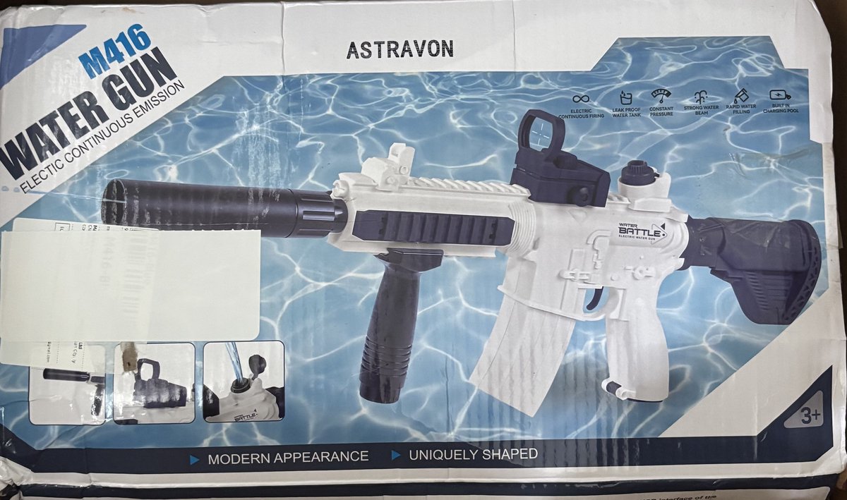 ASTRAVON Elektrisch Waterpistool - 2026 MODEL - Automatisch Waterpistool - Waterpistool - Zomer Speelgoed - Watergevecht - Oplaadbaar - Blauw - Kinderplezier - Waterpret - Strand speelgoed - Tuinspeelgoed - Elektrisch speelgoed - Waterbattle — afbeelding 7