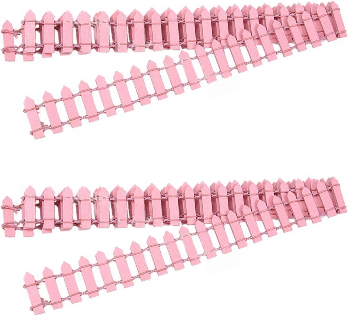 Roze Miniatuur Tuinhek - Set van 2 stuks voor Fairy Garden Doe-Het-Zelf-Decoratie