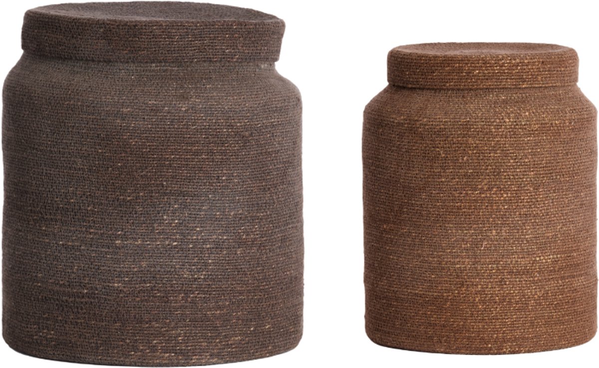 Mand BETANIA - Ø33x38cm - Bruin - Set van 2