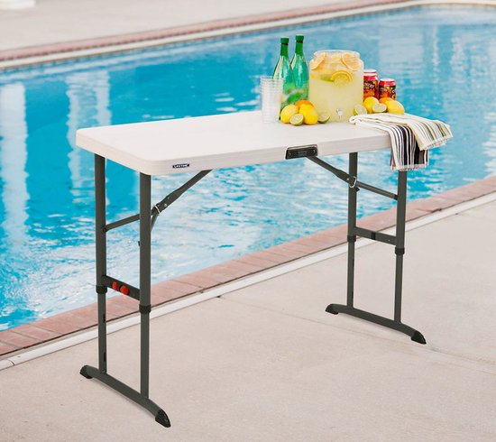 Lifetime® Kunststof Campingtafel in Hoogte Verstelbaar Opvouwbaar - 122x61x86 cm van Lifetime — afbeelding 5