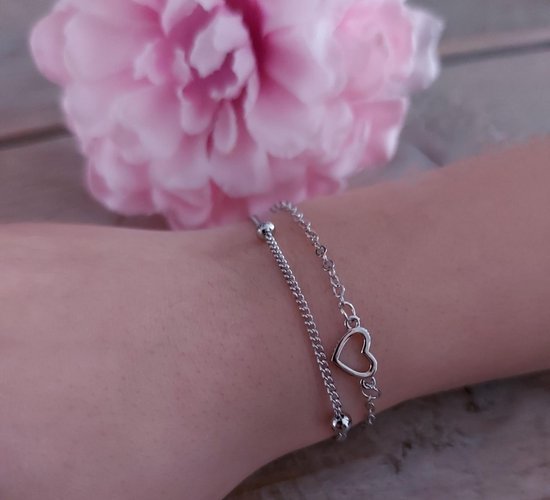 Damesarmband van 925 zilver, amethist met schattige bloemen, eenvoudige