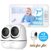Bol.com Zevio XL Elite Babyfoon met 2 Camera's en Groot 7 Inch HD Baby Monitor - met Slimme Functies - Uitbreidbaar - Baby Camer... aanbieding