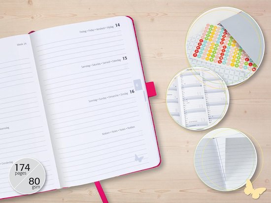 Sigel Wochenkalender Jolie 2026, Ca. A5, Orange  A5, 1 Woche / 2 Seiten Agenda 58232038 - View #7