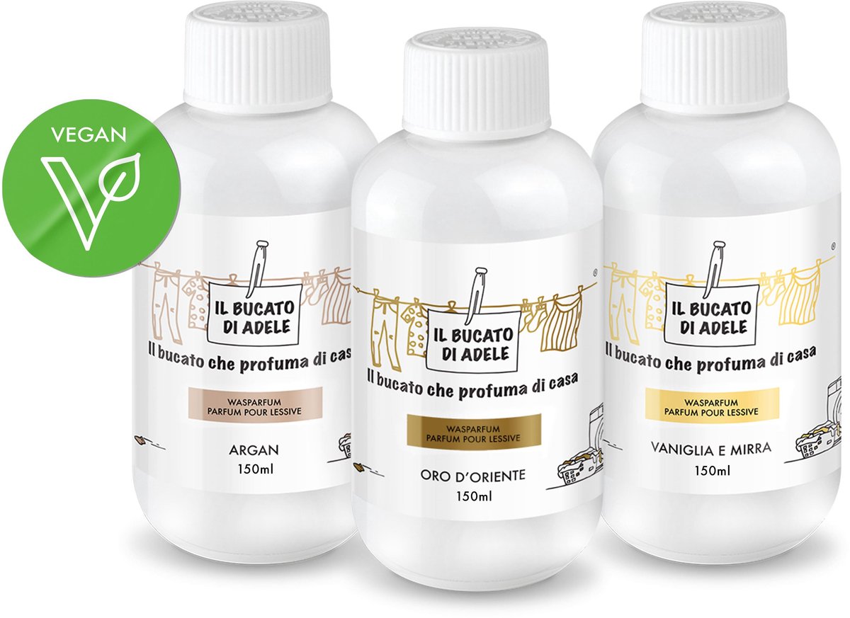 Il Bucato di Adele Wasparfum Argan 150ml - Oosters 150ml - Vanille & Mirre 150ml