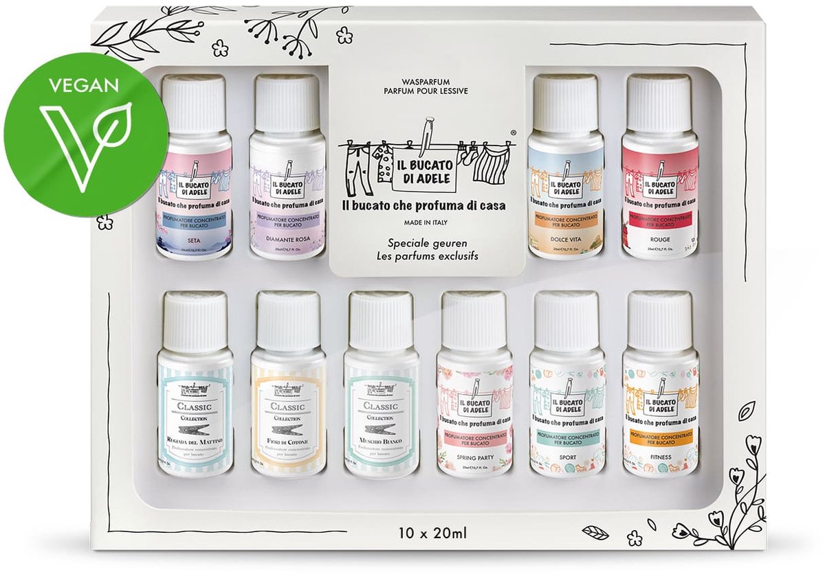 Goedkoopste Il Bucato di Adele Wasparfum - Italiaanse Was Parfum - Proefpakket - Cadeauset 10x20ml