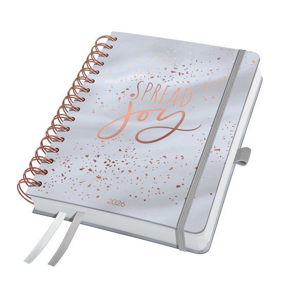 Sigel weekagenda met spiraal 2026 - formaat A5 - Glittery Joy - hardcover - SI-J6605