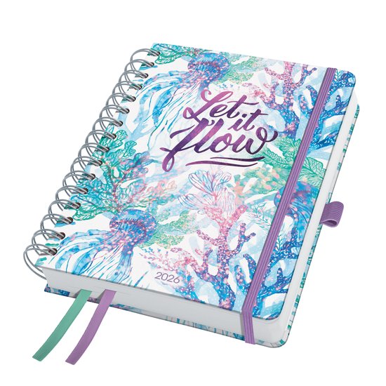 Sigel weekagenda met spiraal 2026 - formaat A5 - Underwater Miracles - hardcover - SI-J6604