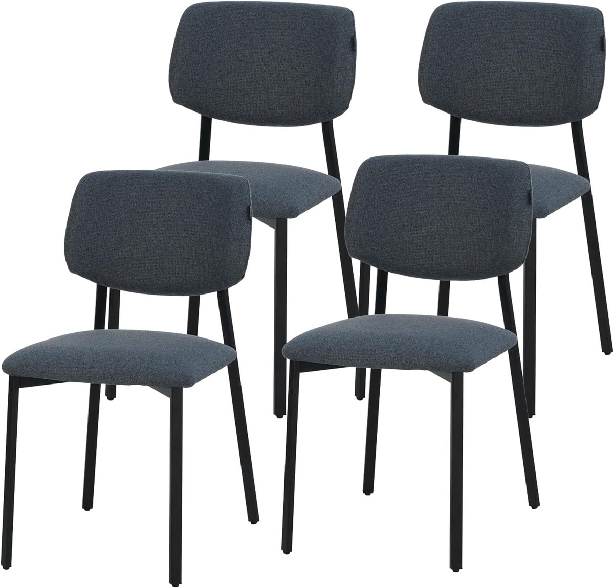 Albatros Ravino designstoel A21 – eetkamerstoelen set van 4 met stoffen bekleding, moderne keukenstoel met rugleuning, Eetkamerstoelen stoel voor eetkamer & eettafel – blauw